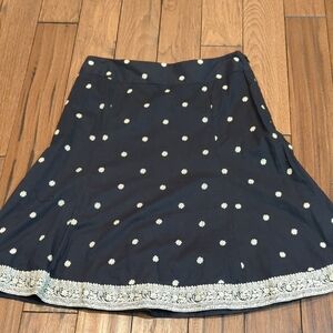 Vintage Y2K GAP Black Floral A-Line Skirt Size 8
